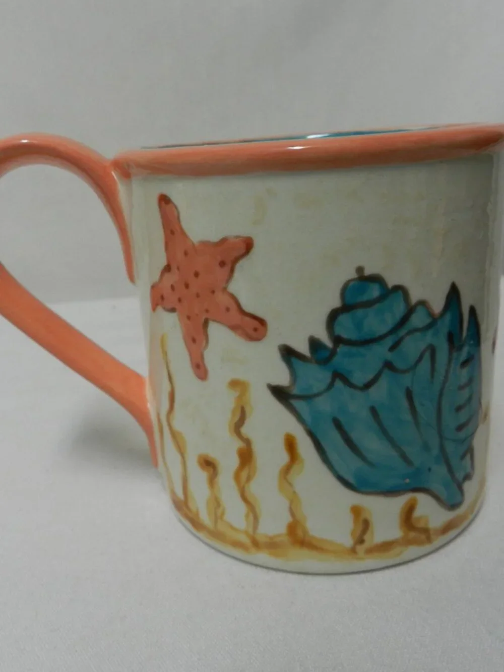 Barbara Walter & Safe Haven Studio Art Pottery Nautical Starfish 2 bowls mug